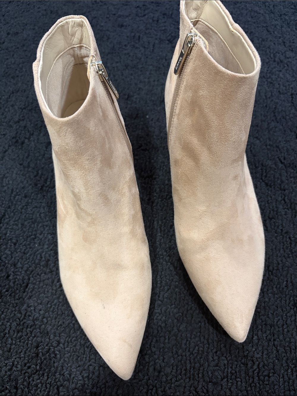 Circus by Sam Edelman Faux Suede Pointed-Toe Ankle Boots with Kitten Heel